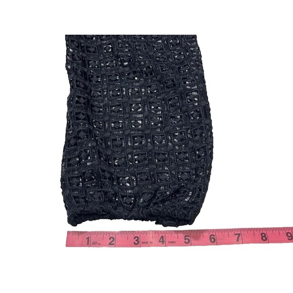 Talbots Plus Women's Size X Navy Blue Blouse Crochet Gothic  Laced 3/4 Sleeves - Picture 8 of 8